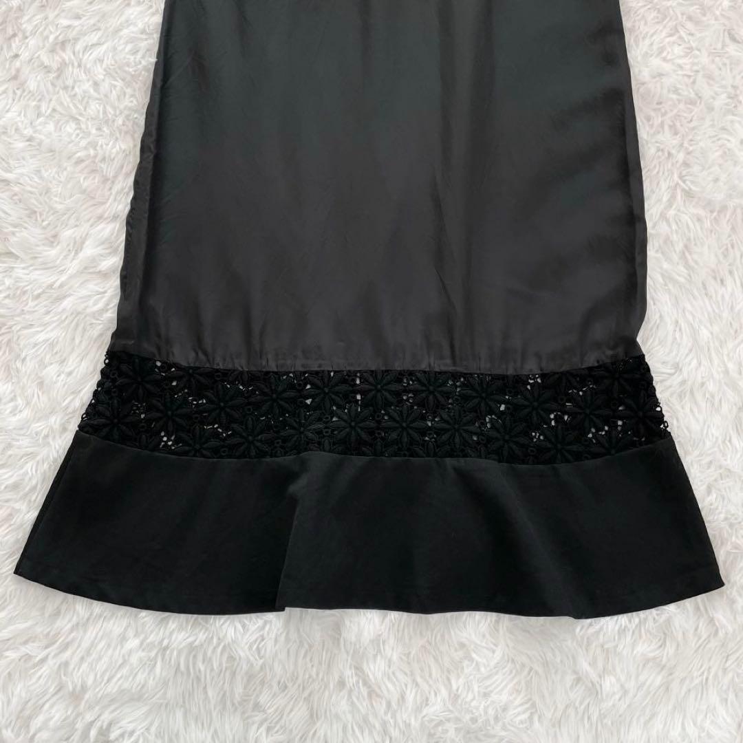 コムデギャルソン　マキシ丈ワンピース・花柄・刺繍レース・異素材ドッキング・90s