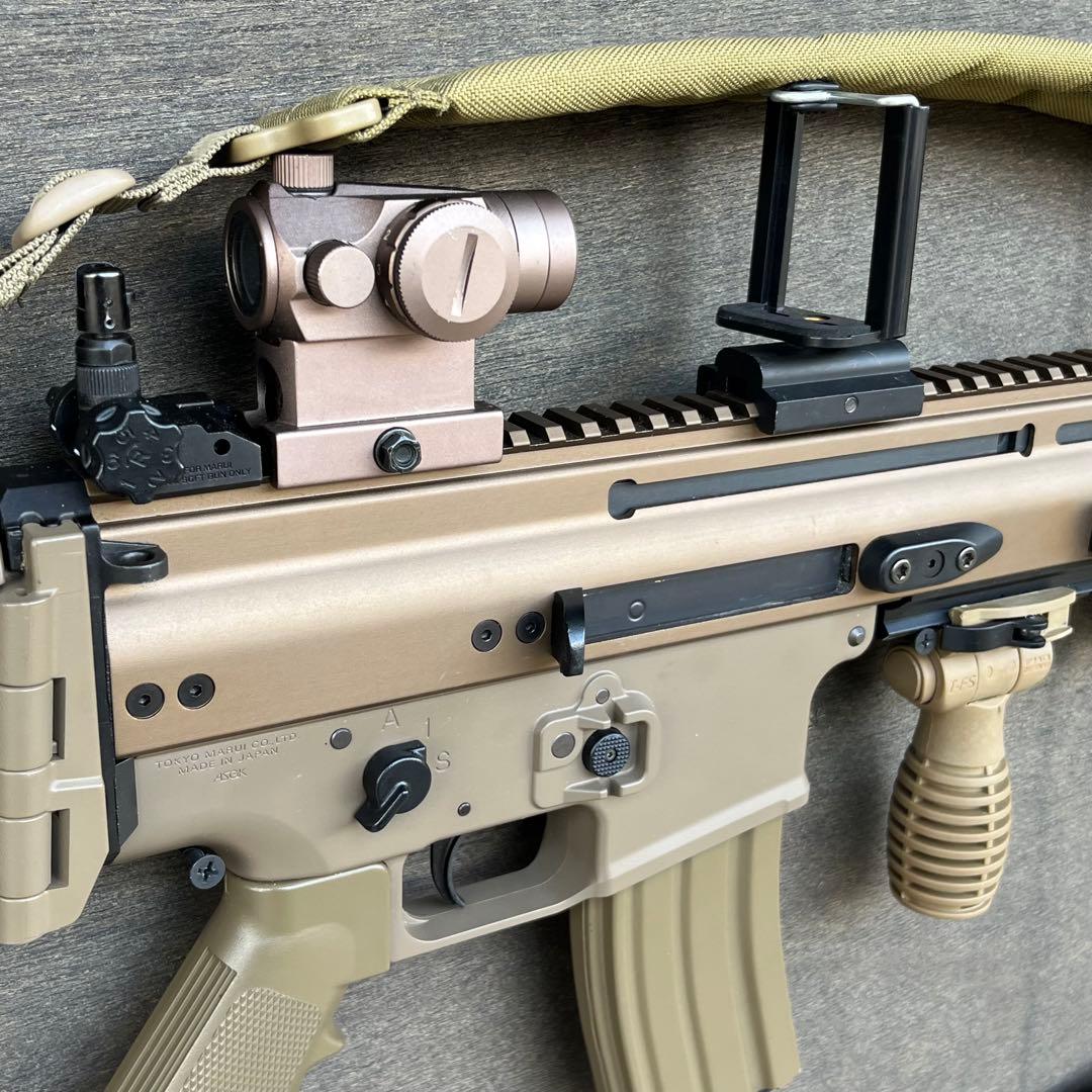 東京マルイ　SCAR-L 次世代電動ガン タンカラー HK45付属共に中古