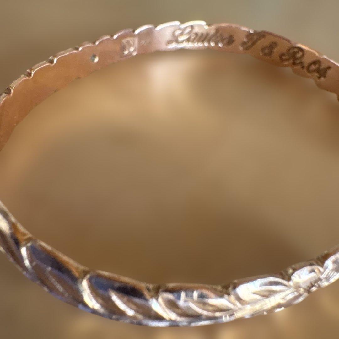 リル坊ワイレアハワイアンジュエリーバングル14kピンクゴールド＆メレダイヤ