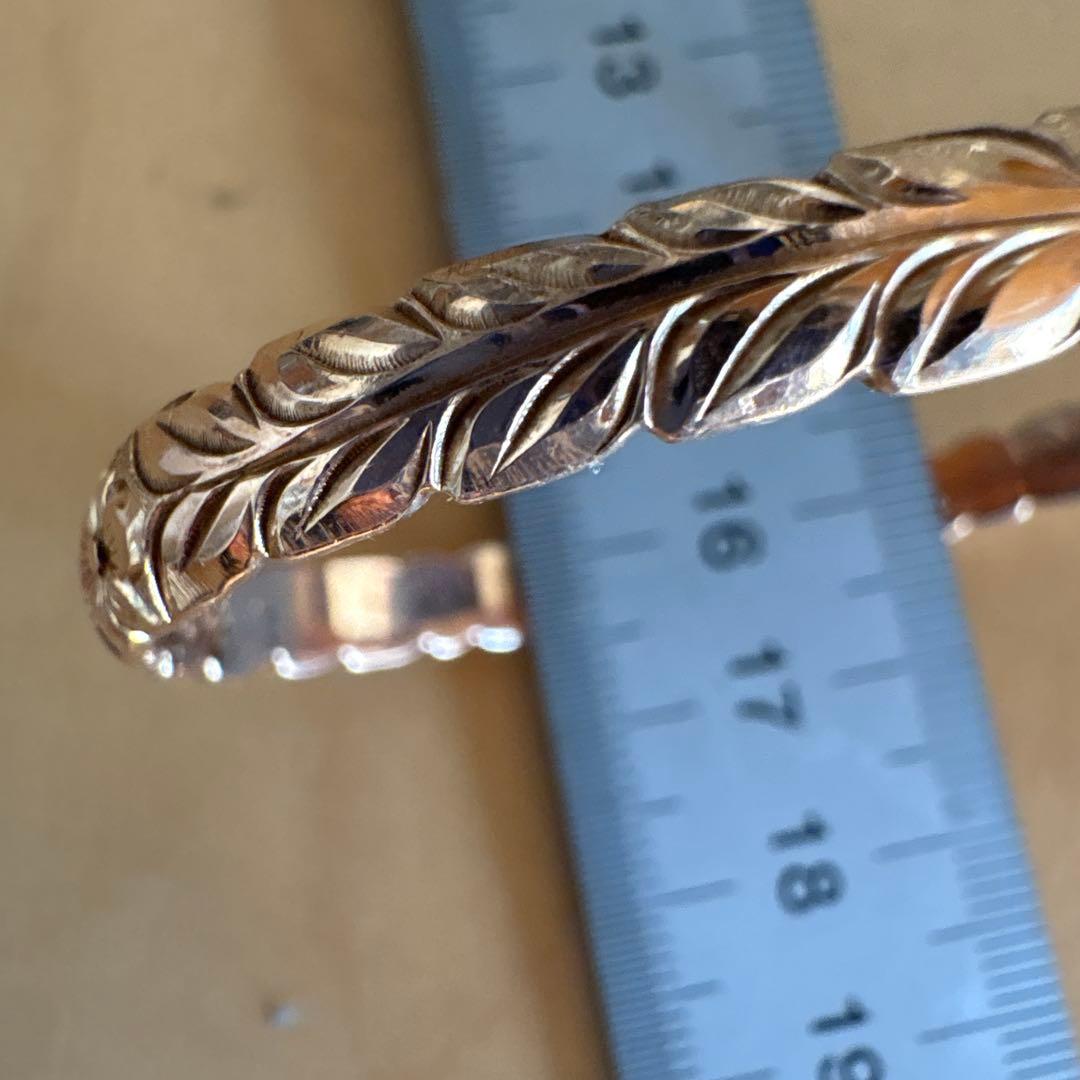 リル坊ワイレアハワイアンジュエリーバングル14kピンクゴールド＆メレダイヤ