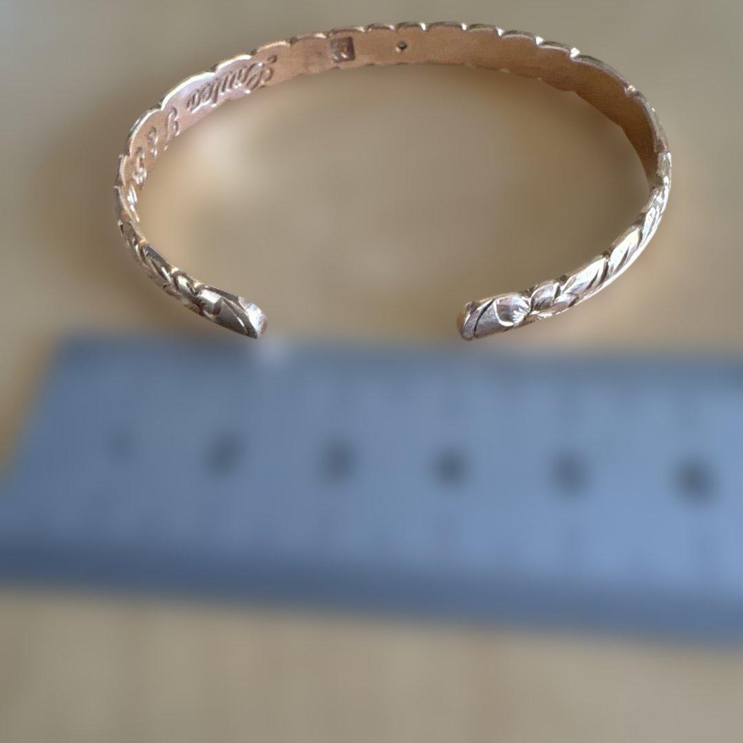 リル坊ワイレアハワイアンジュエリーバングル14kピンクゴールド＆メレダイヤ