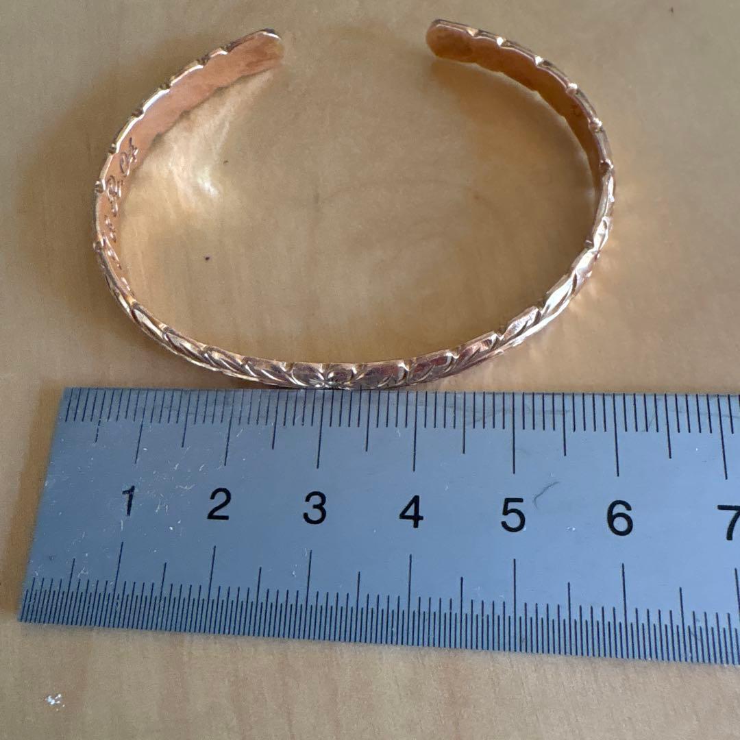 リル坊ワイレアハワイアンジュエリーバングル14kピンクゴールド＆メレダイヤ