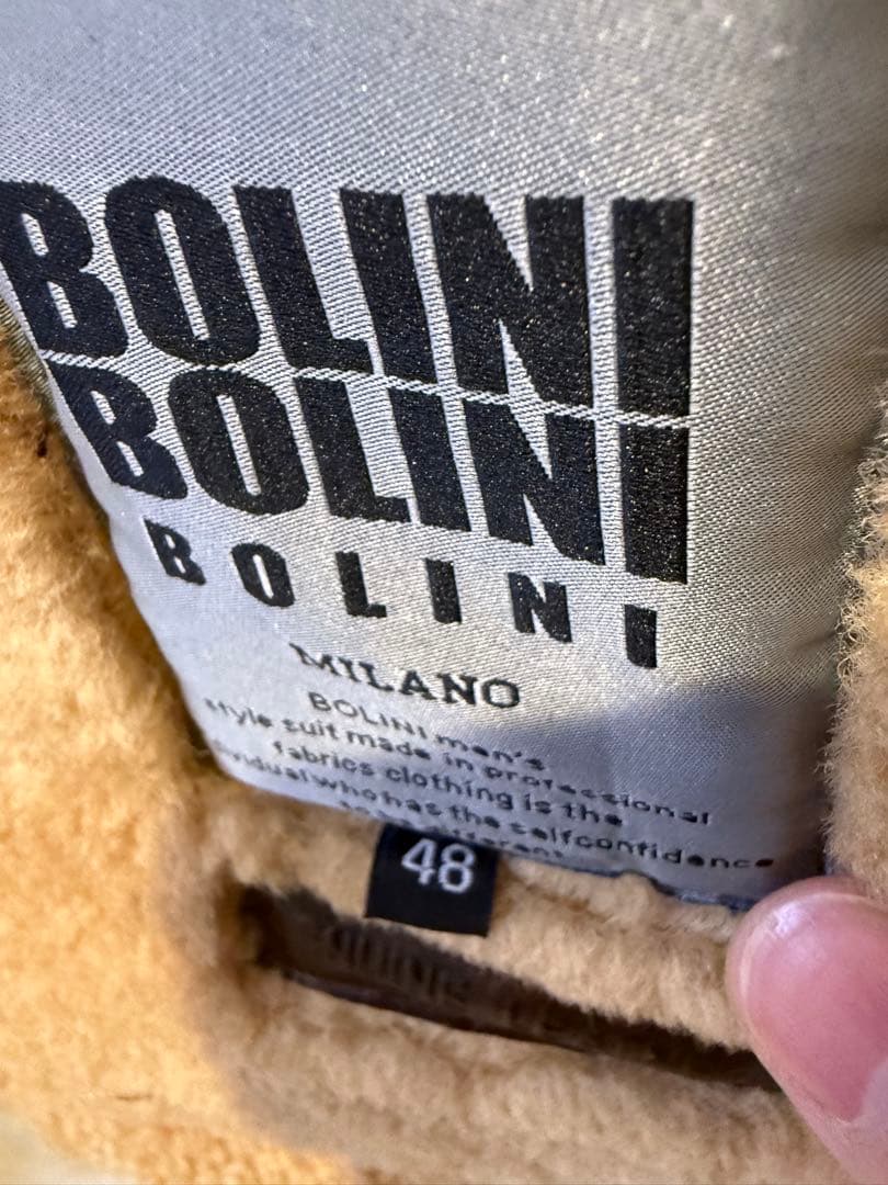 ポーランド製BOLINI 羊革ムートンフライトジャケット ブラウン48サイズ