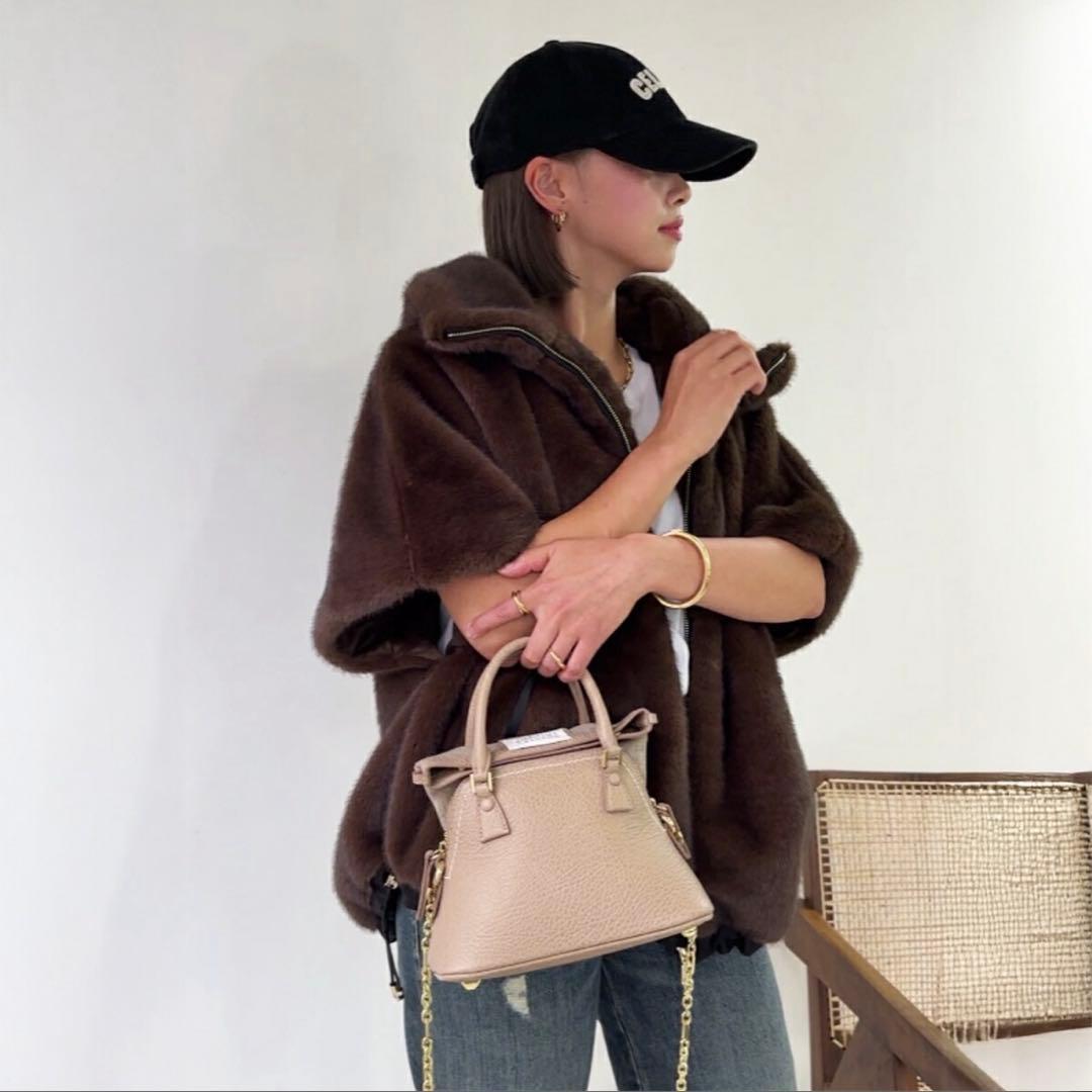 Eimee Law エイミーロウ ミンクライクファーケープ ブラウン　ケープ