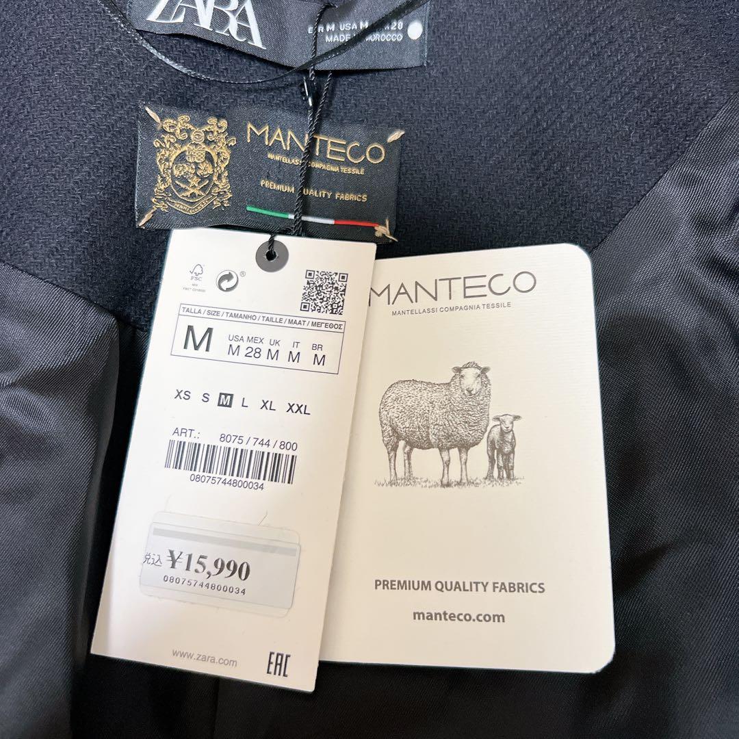 【ZARA】新品　ザラ　ポンチョコート　ブラック　ロング　ケープコート　M