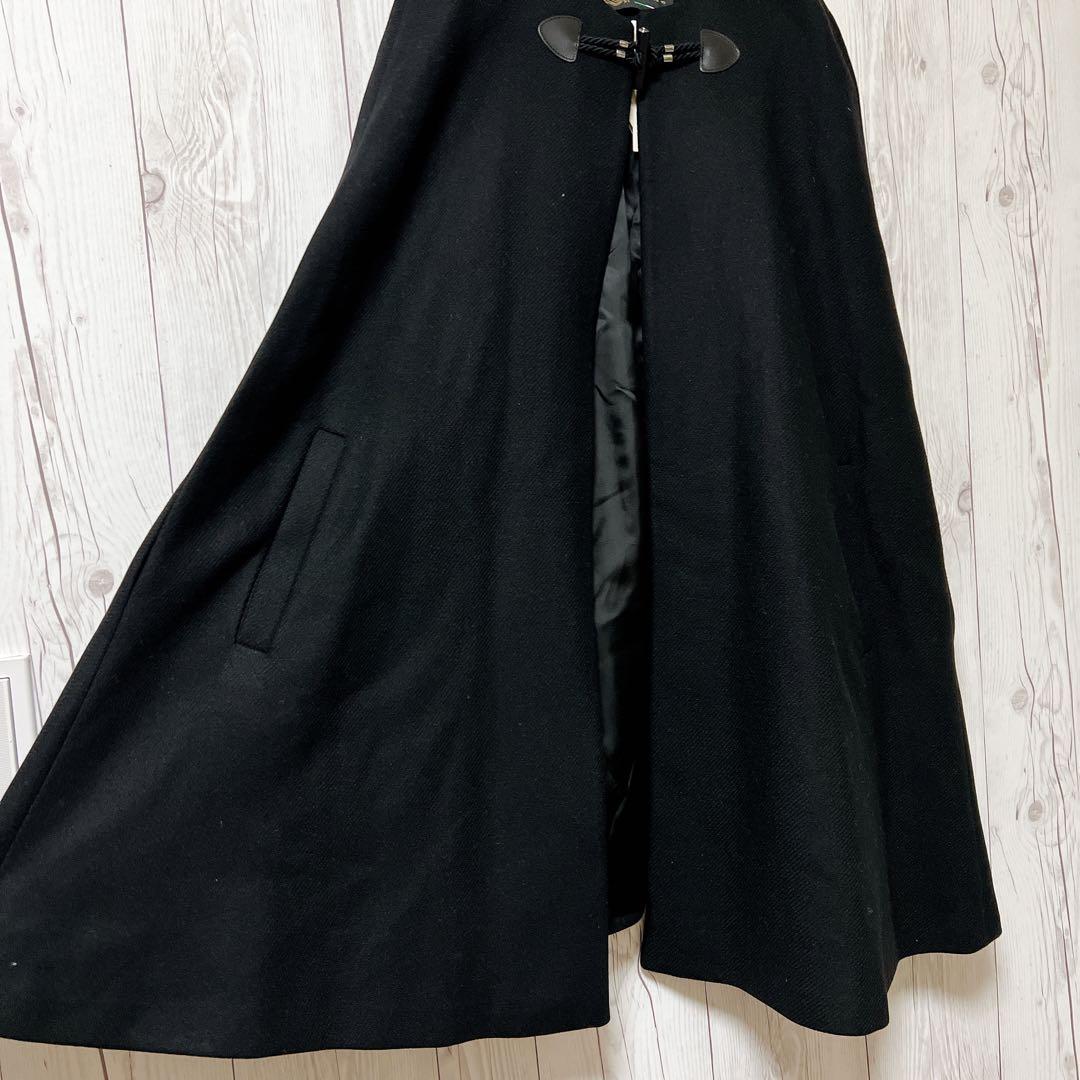 【ZARA】新品　ザラ　ポンチョコート　ブラック　ロング　ケープコート　M