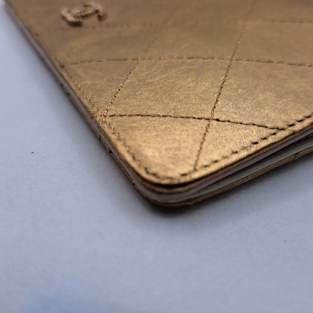 u*o様 CHANEL　ワイルドステッチ　ゴールド 　二つ折り財布　長財布　財布