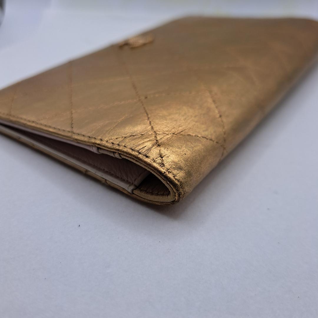 u*o様 CHANEL　ワイルドステッチ　ゴールド 　二つ折り財布　長財布　財布