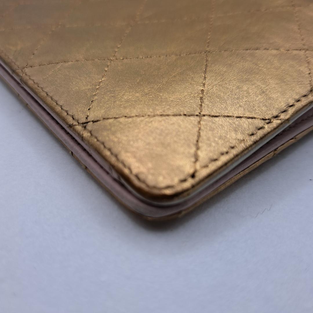 u*o様 CHANEL　ワイルドステッチ　ゴールド 　二つ折り財布　長財布　財布