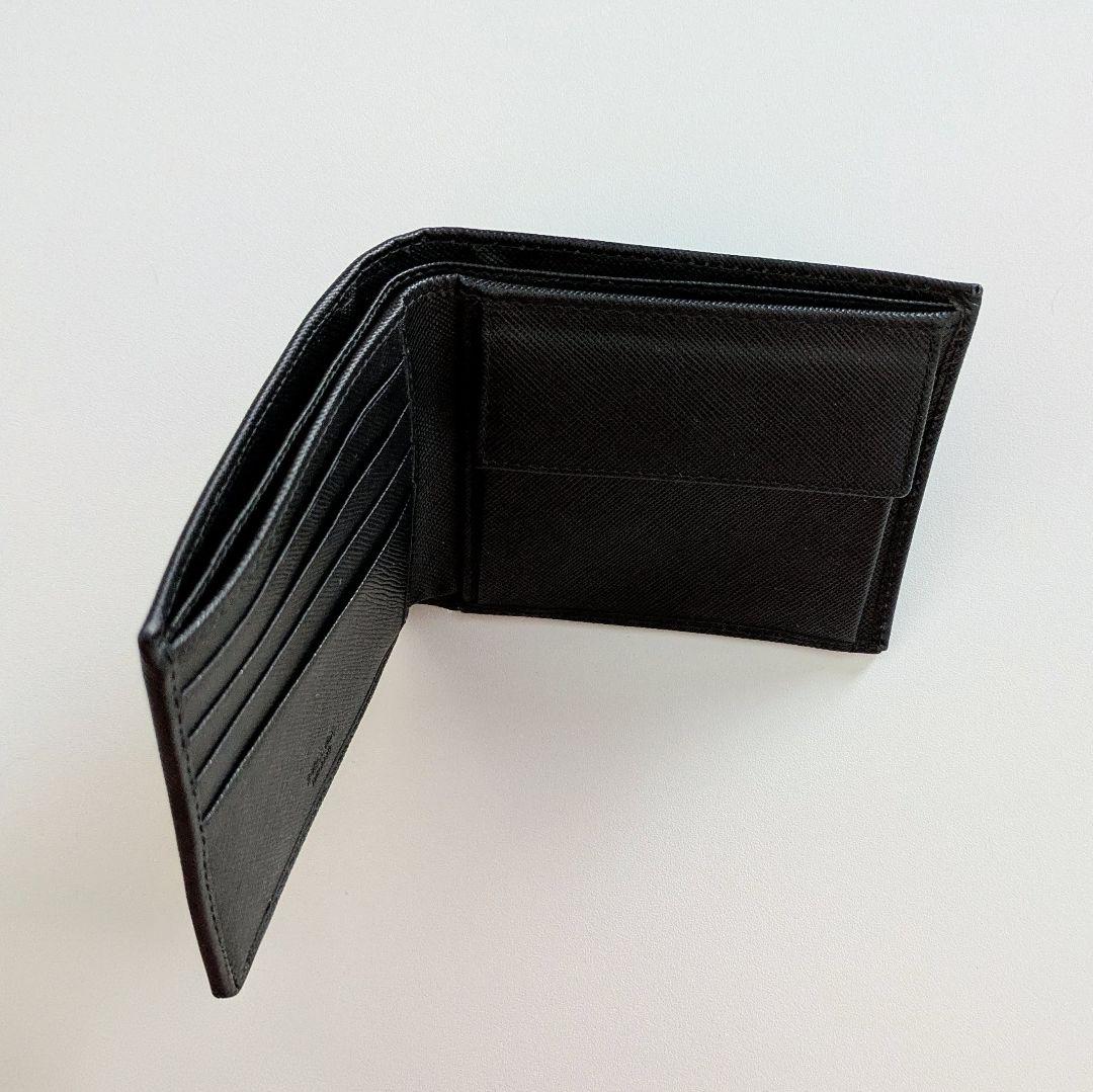 【新品・未使用】PRADA プラダ メンズ 二つ折り財布 SAFFIANO ネロ