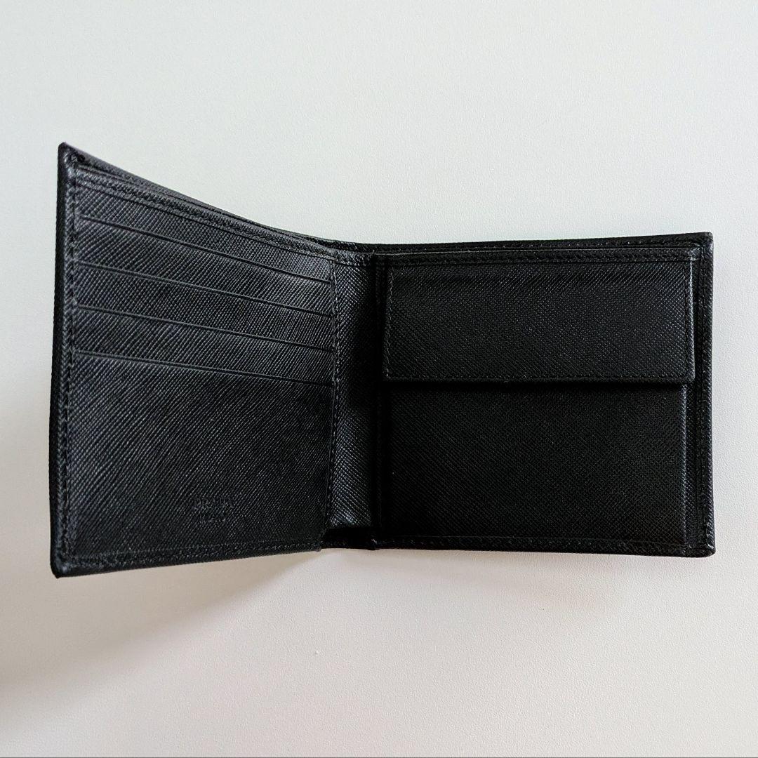 【新品・未使用】PRADA プラダ メンズ 二つ折り財布 SAFFIANO ネロ
