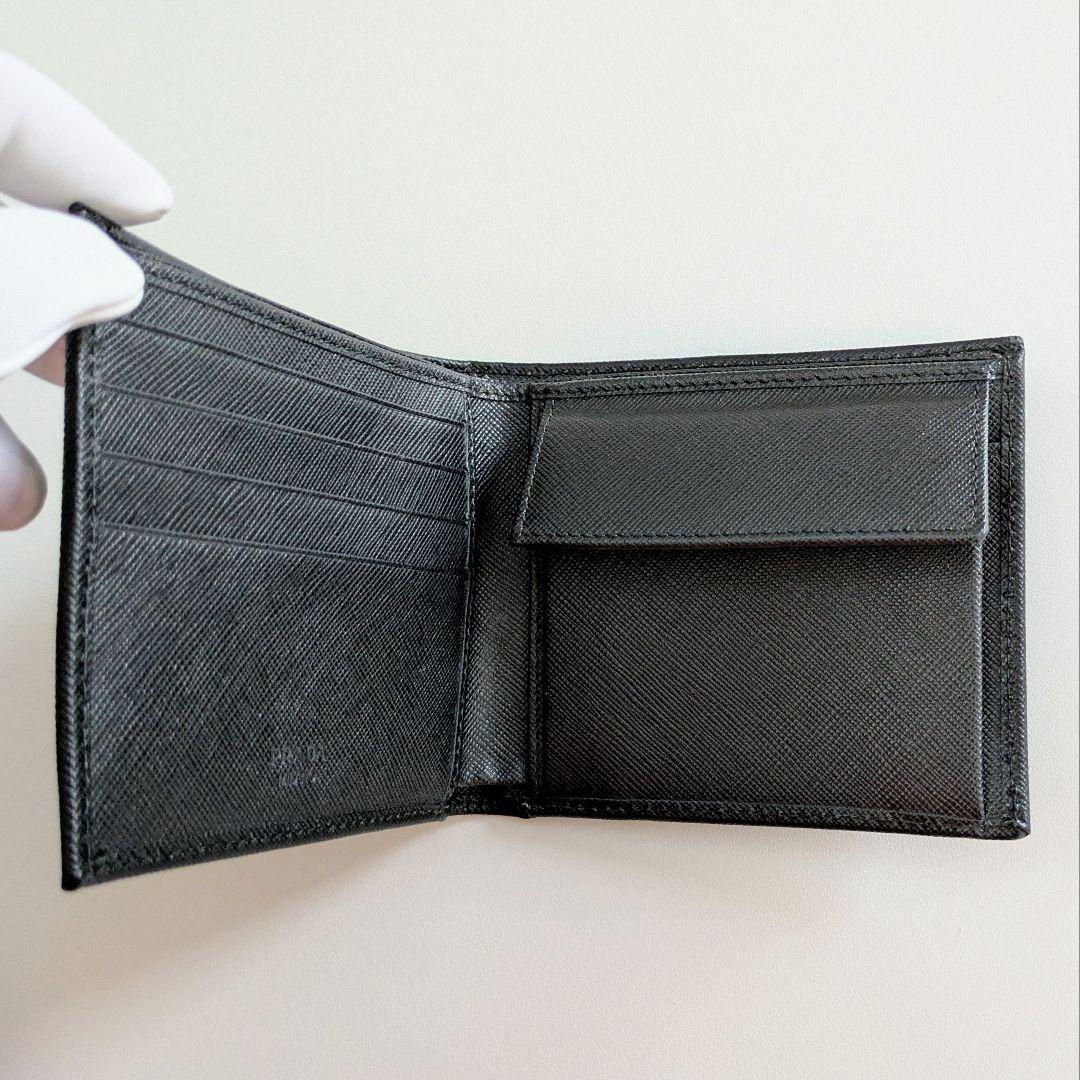 【新品・未使用】PRADA プラダ メンズ 二つ折り財布 SAFFIANO ネロ