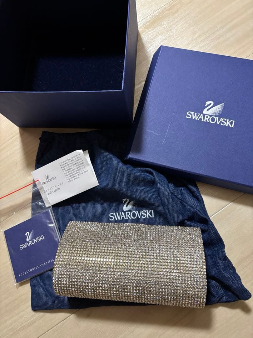 極美品✨スワロフスキー ビジュー イヴニングバッグ 2way クラッチバッグ