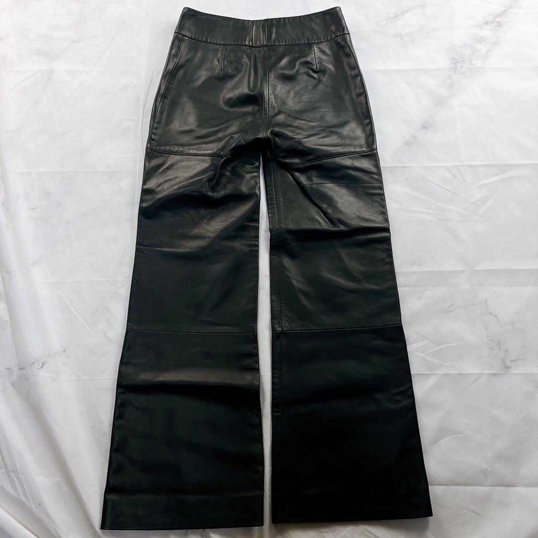 極美品✨DOLCE&GABBANA オールレザー パンツ フレア ブラック黒