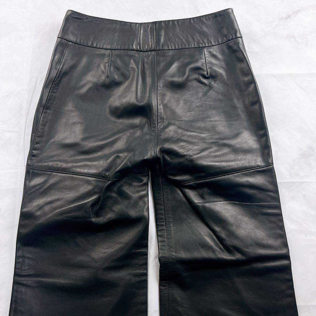 極美品✨DOLCE&GABBANA オールレザー パンツ フレア ブラック黒