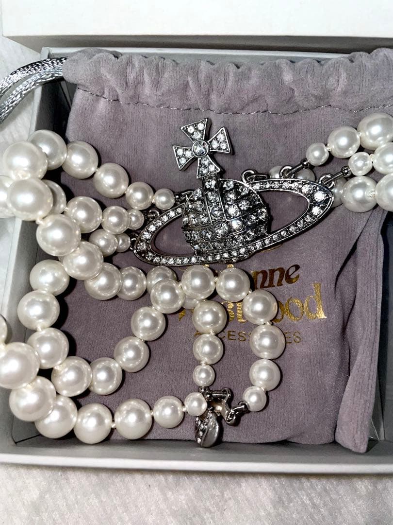 Vivienne Westwood パール 3連 ネックレス オーブ チョーカー