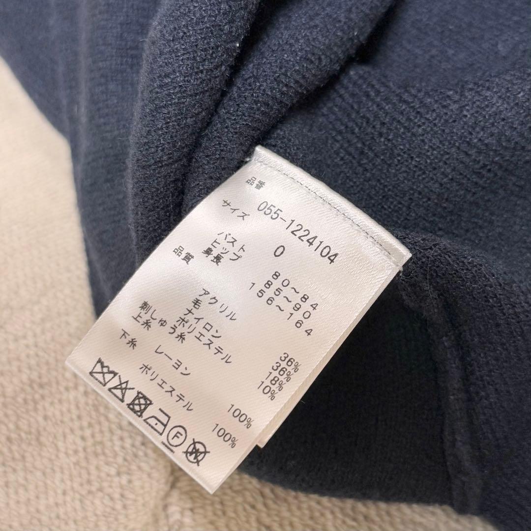 パーリーゲイツ モックネック ニットワンピース 刺繍 ネイビー 0 レディース