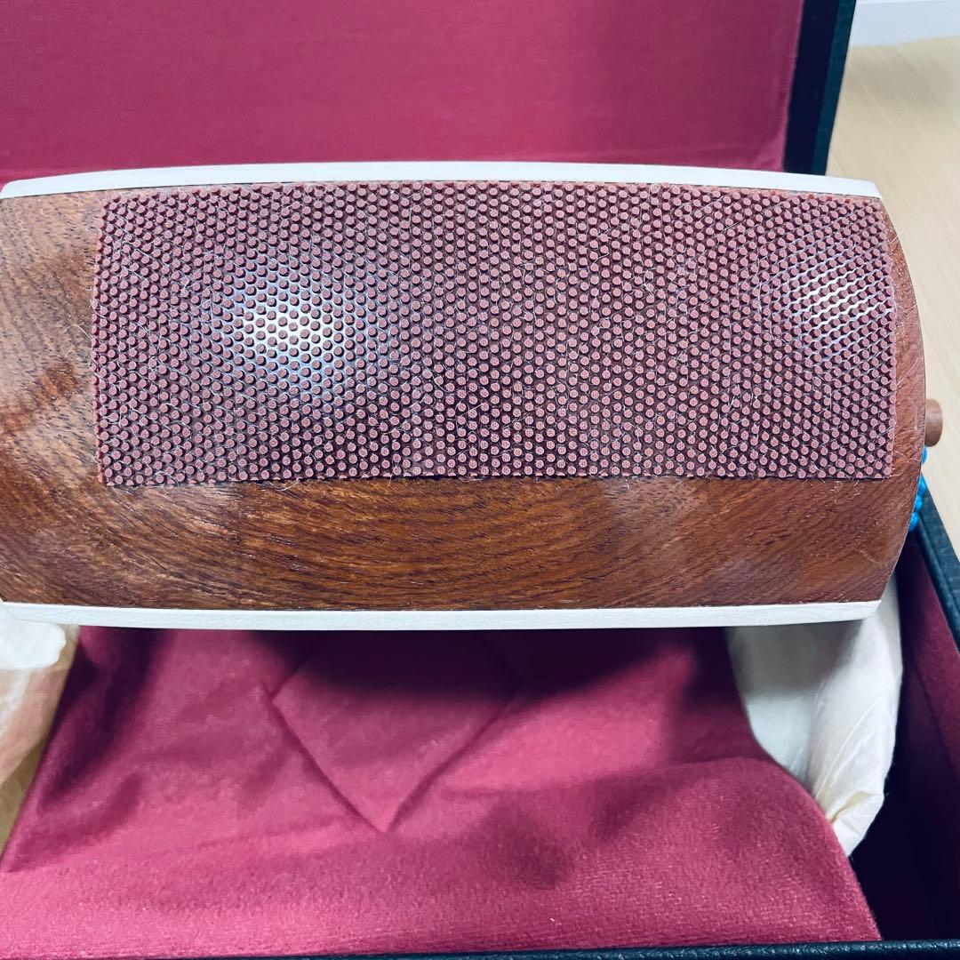 【状態良好】三味線　地唄　中棹　花梨　丸打胴　ハードケース　天然皮　張り替え済み