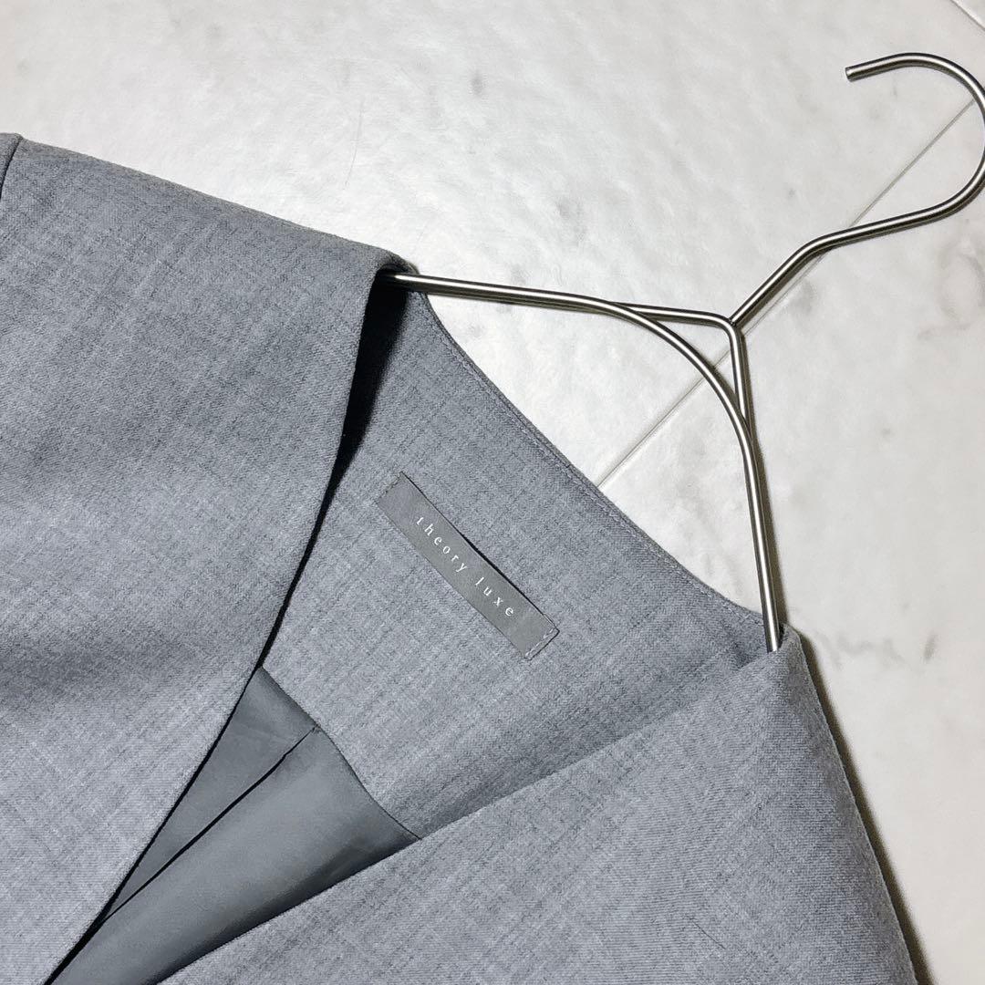 美品 Theory luxe ELLA ノーカラージャケット ストレッチ 40