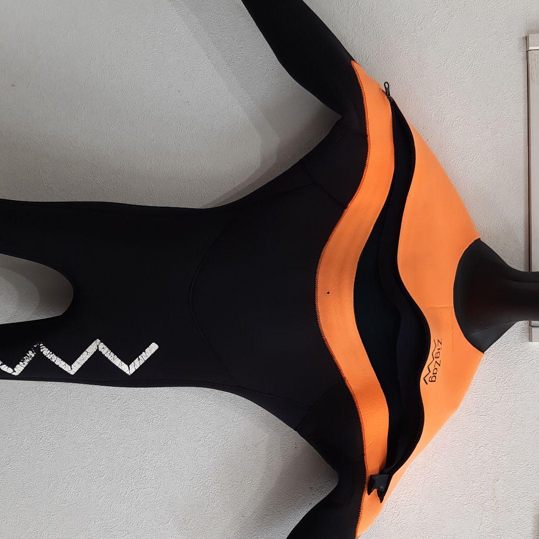 【美品】Zig Zag ウェットスーツ オレンジ/ブラック　キッズ