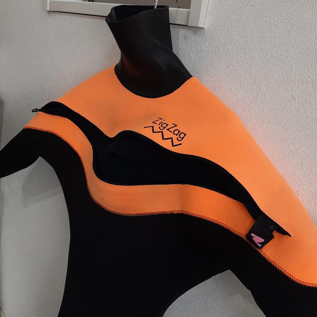 【美品】Zig Zag ウェットスーツ オレンジ/ブラック　キッズ
