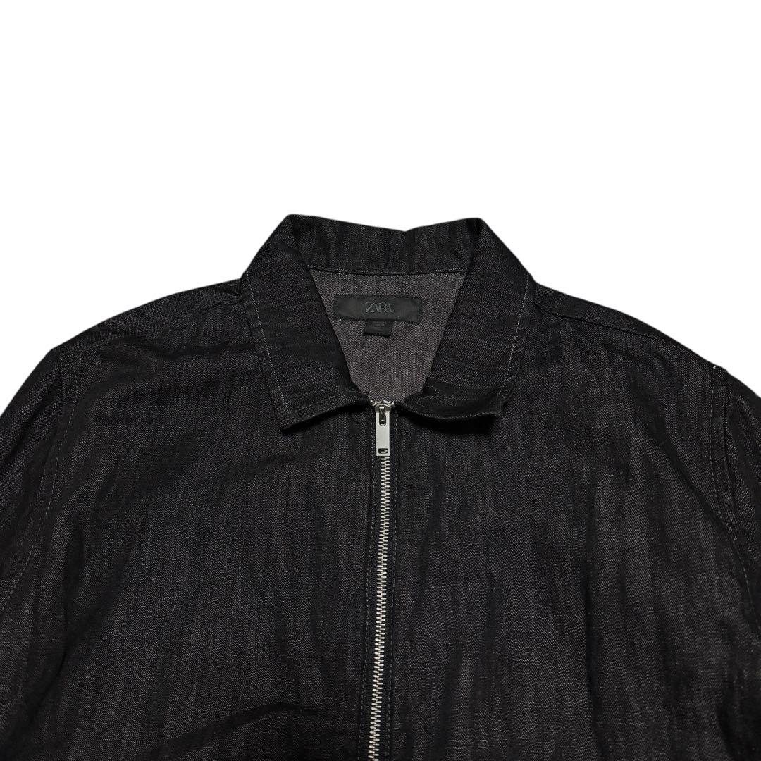 ZARA リラックスフィットデニムジャケット セットアップ ブラック メンズ L