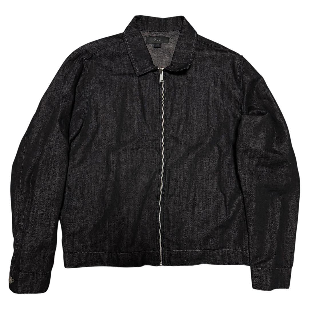 ZARA リラックスフィットデニムジャケット セットアップ ブラック メンズ L