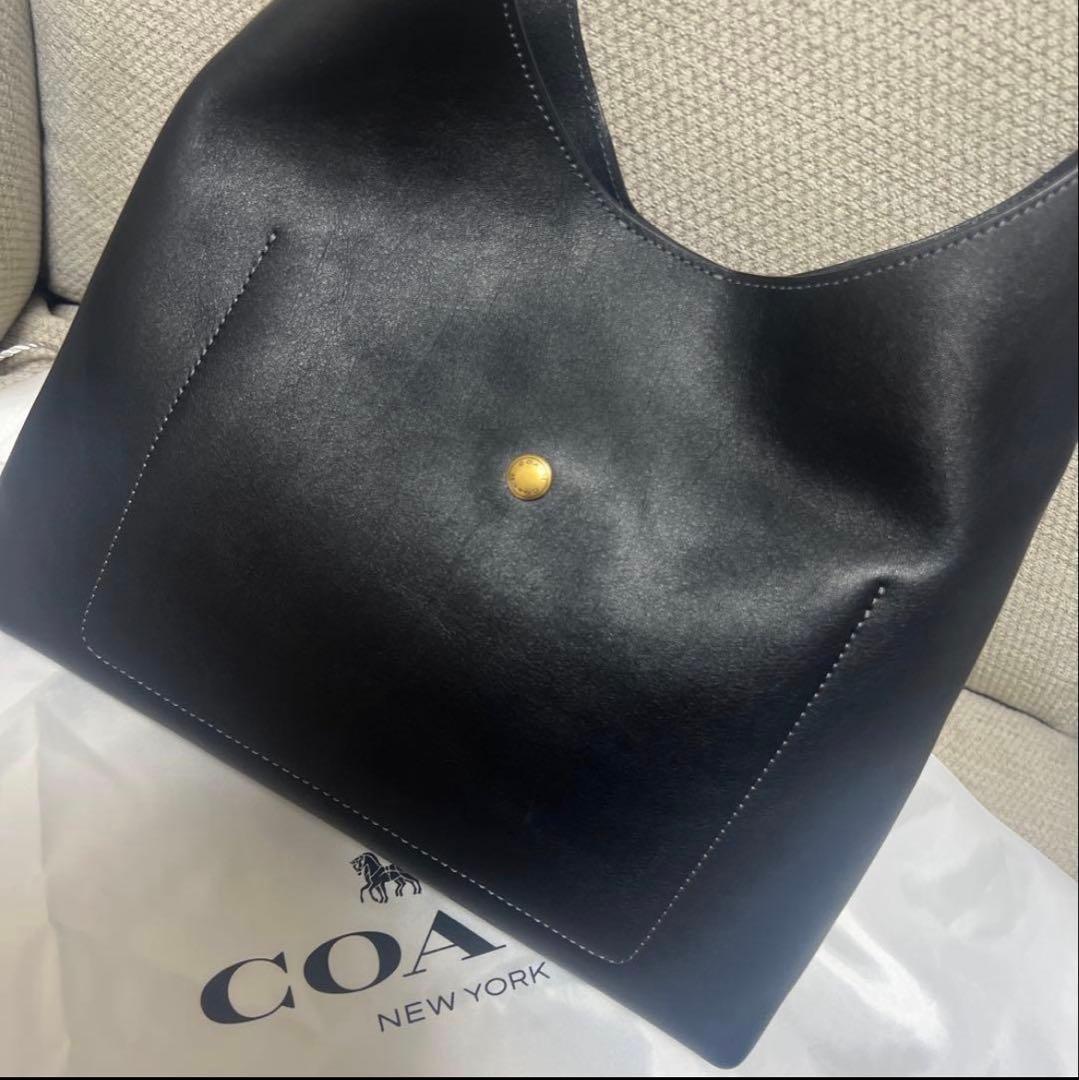 Kame COACH ブラックレザー ショルダーバッグ