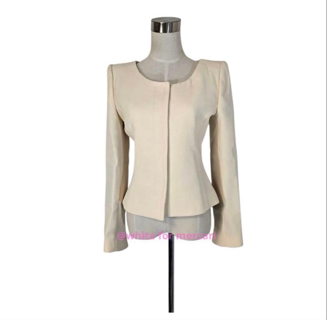 DOLCE&GABBANA 劇的美形ジャケット 裏地レパード柄クリームホワイト