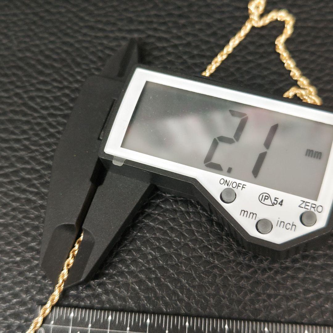 (C013008) K18 YG ロープチェーン ネックレス 中空 750刻印