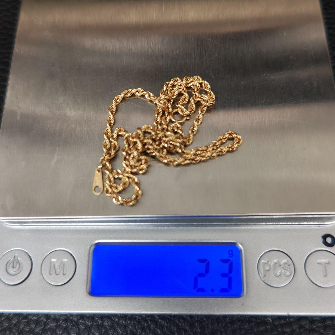 (C013008) K18 YG ロープチェーン ネックレス 中空 750刻印