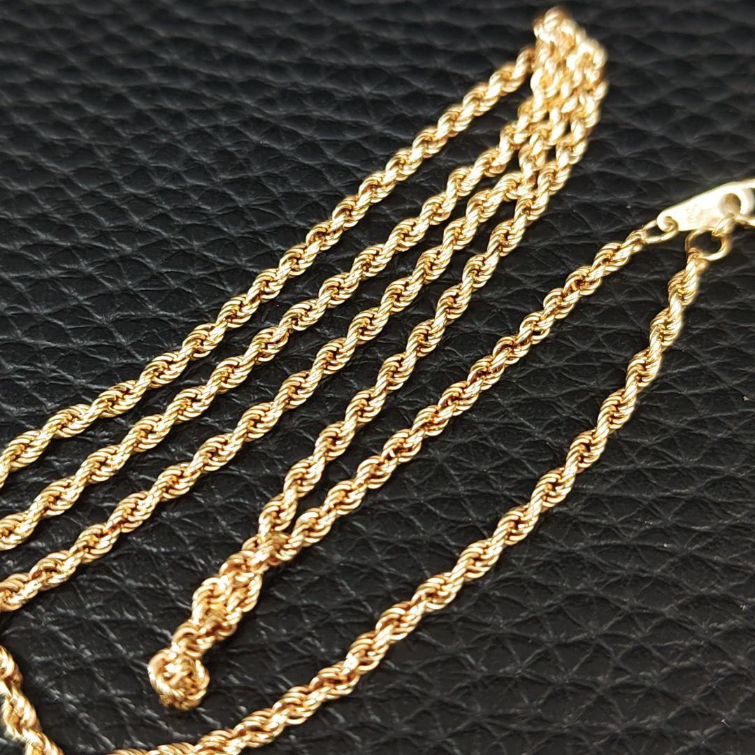 (C013008) K18 YG ロープチェーン ネックレス 中空 750刻印