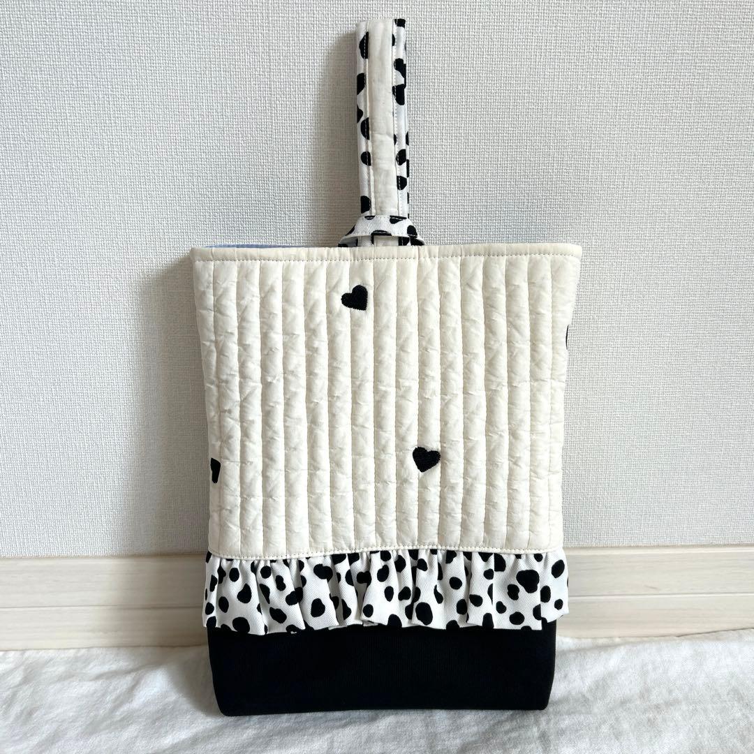 入園入学4点セット　【黒ハートヌビ×ダルメシアン】 女の子