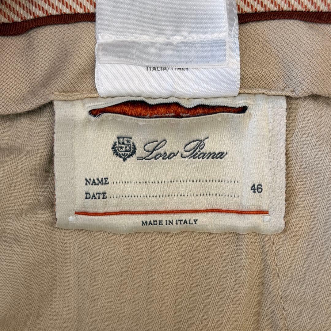 【美品】 ロロピアーナ パンツ コットン ベージュ 46 Loro Piana