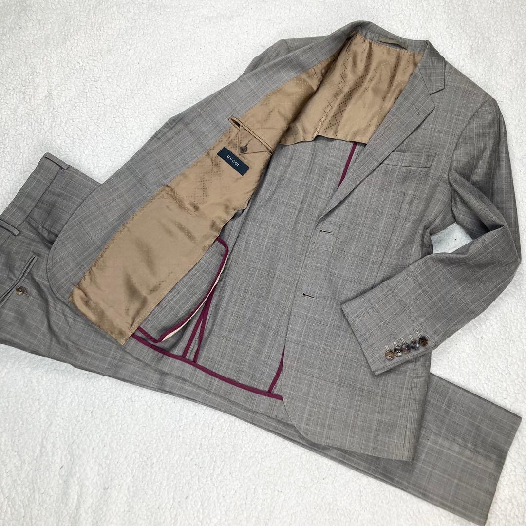 極希少 トムフォード期 GUCCI グレンチェック セットアップスーツ 48