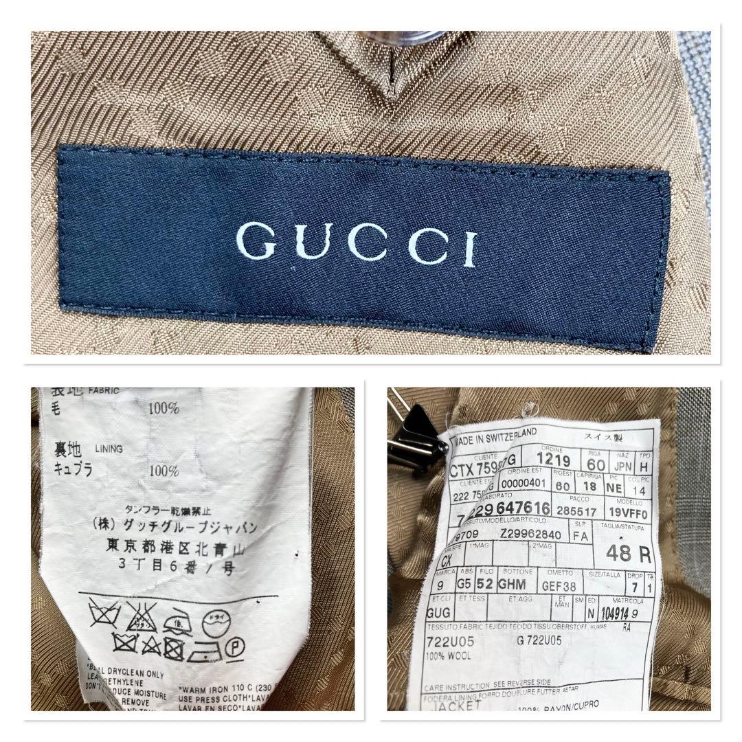 極希少 トムフォード期 GUCCI グレンチェック セットアップスーツ 48