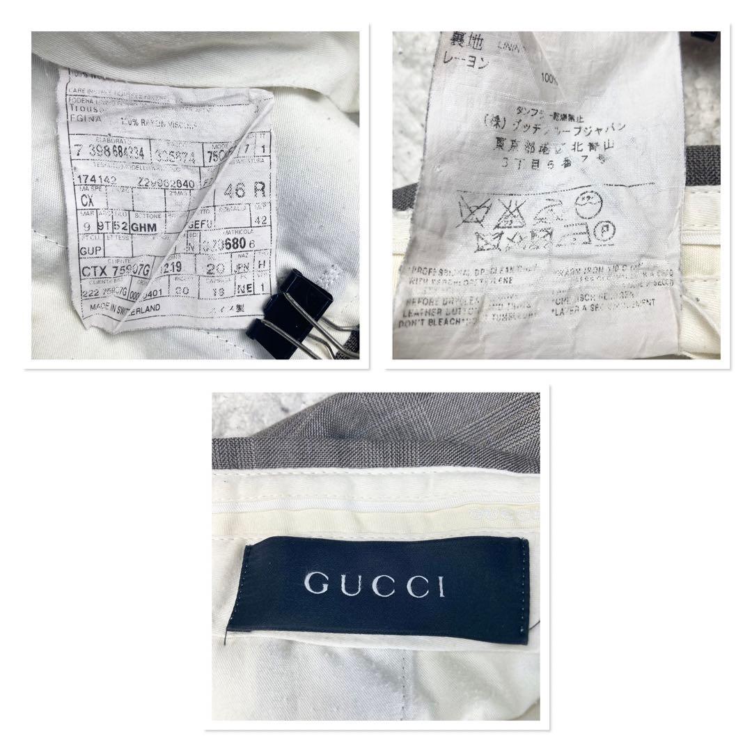 極希少 トムフォード期 GUCCI グレンチェック セットアップスーツ 48