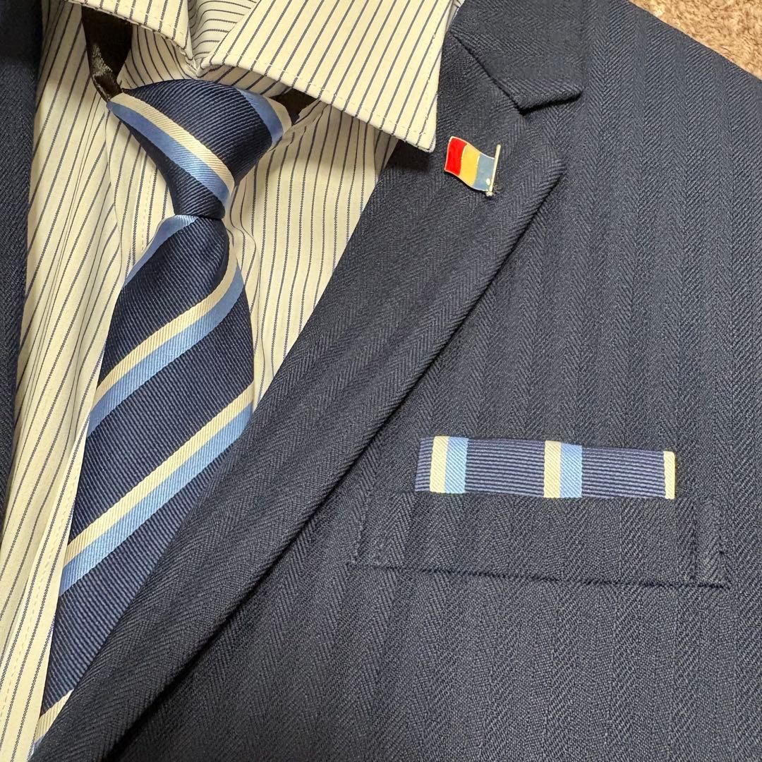 ELLEフォーマルスーツ (ストライプ・ネイビー）150cm男児用