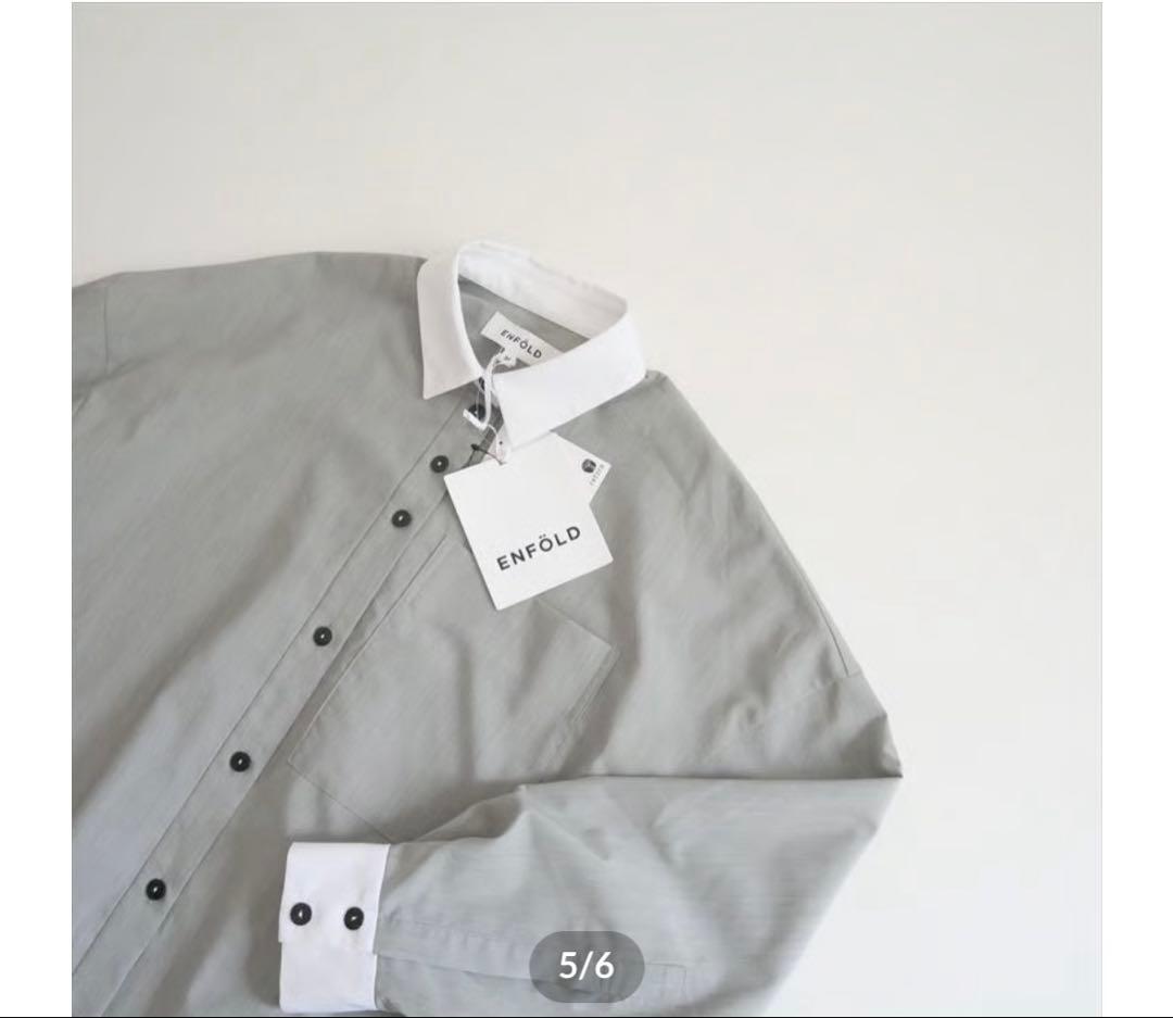 即完商品 未使用 タグ付きENFOLD シャツワンピース グレー