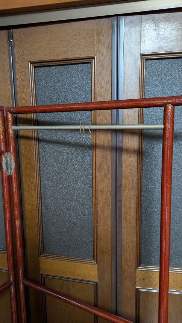 ③【昭和レトロ】木製 衣紋掛け ハンガーラック 折り畳み式 古道具 古民家　衣桁