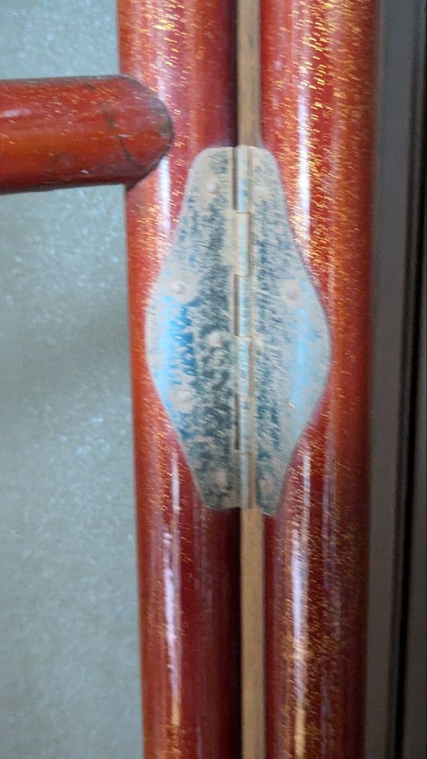 ③【昭和レトロ】木製 衣紋掛け ハンガーラック 折り畳み式 古道具 古民家　衣桁