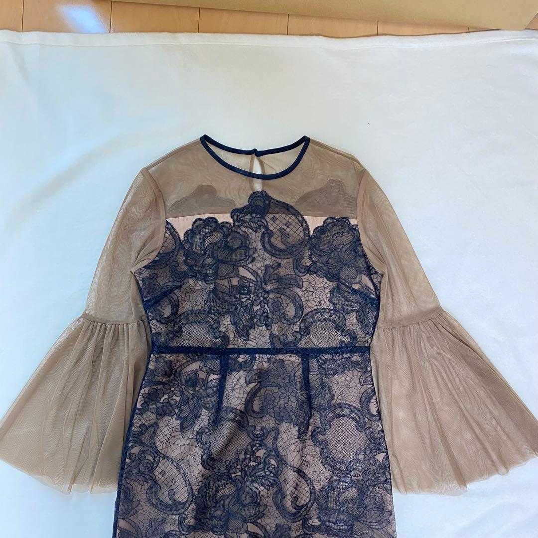 Leja シアープリーツスリーブIラインワンピースドレス オケージョン お呼ばれ