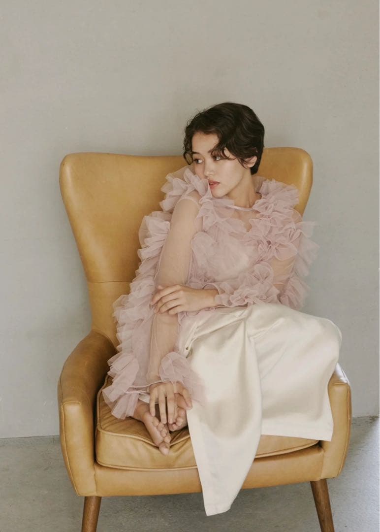 トップス NOTREemor tulle veil tops pink