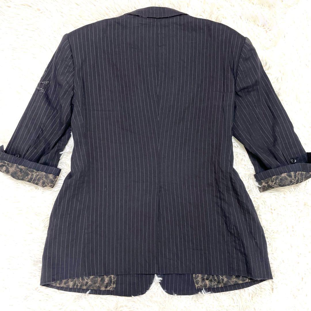 暴れ小町　ロエン ジャケット 半袖 スカル ラメ スワロフスキー リネン