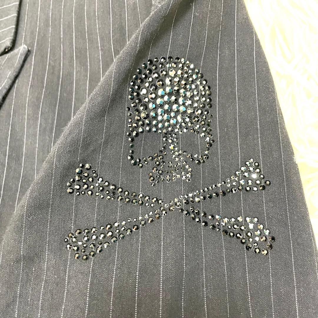 暴れ小町　ロエン ジャケット 半袖 スカル ラメ スワロフスキー リネン