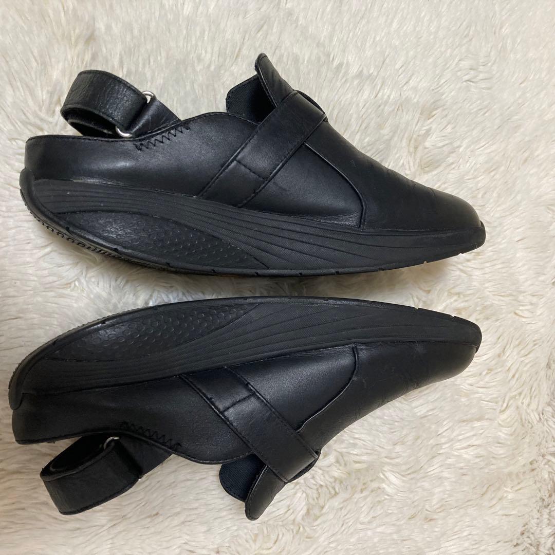 MBT レザー ブラック Vibram クロッグ サボ サンダル シューズ 黒