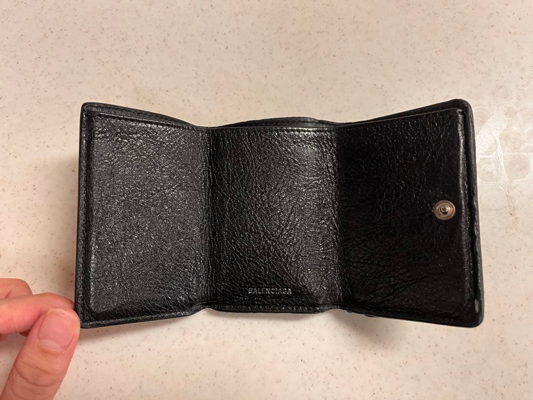BALENCIAGA グラフィティ レザー三つ折り財布
