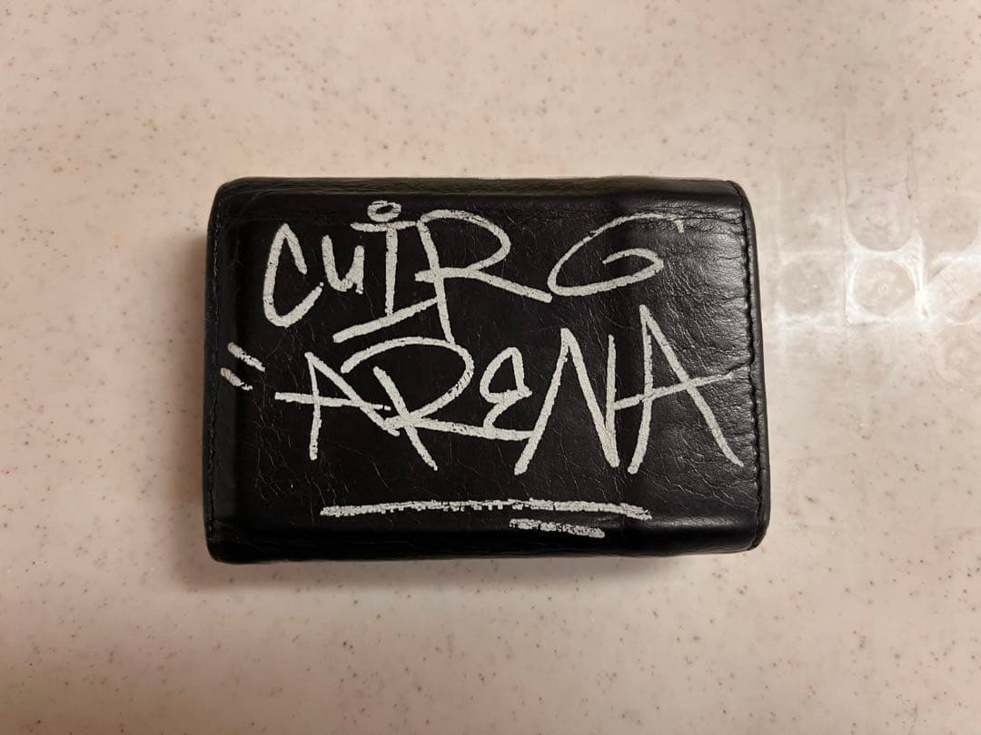 BALENCIAGA グラフィティ レザー三つ折り財布