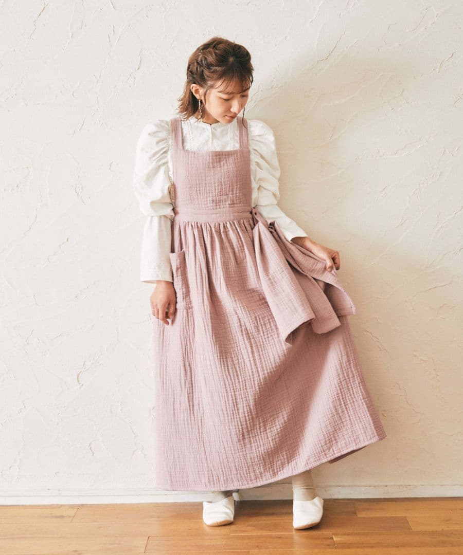 パセリ(Parsley ) コットンガーゼエプロンピンク