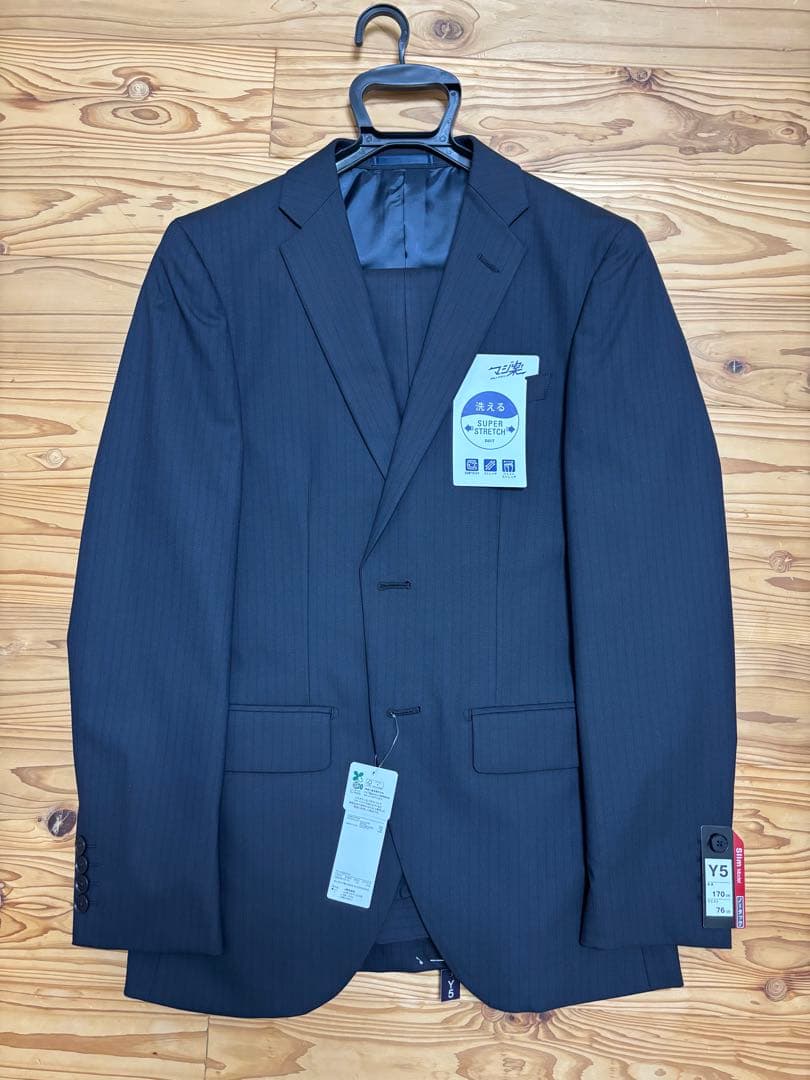 新品⭐︎マジ楽　洗えるスーパーストレッチスリムスーツ Y5 裾上げ74センチ